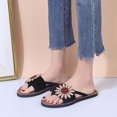thumbnail image 1 of LSLJS Summer Ladies Sandals And Slippers Flip Flops Suede Flowers Flat Beach Shoes, Women's Slippers, 1 of 7
