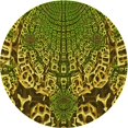 thumbnail image 1 of Ahgly Company Tapis d'Intérieur Ronds Transitionnels Verts Lavables à la Machine, 4 Pieds Rond, 1 of 7