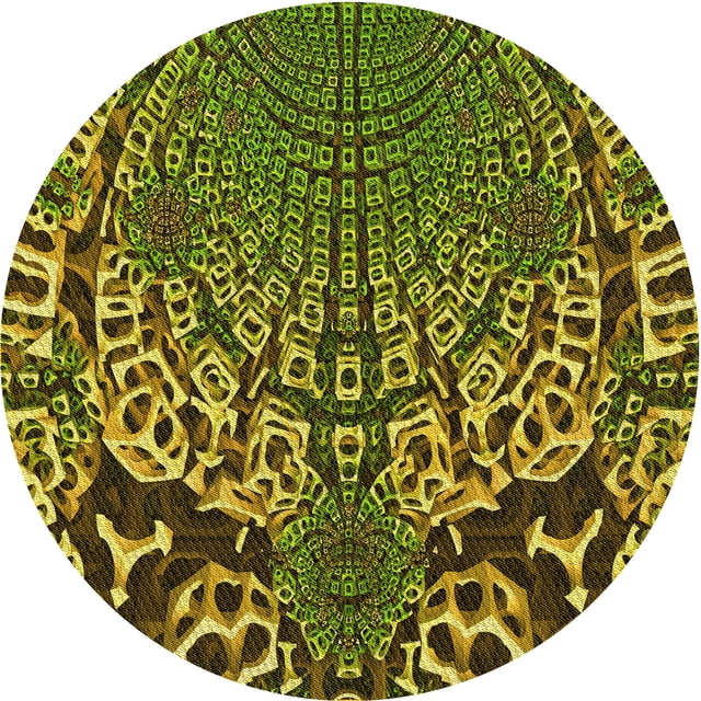 Ahgly Company Tapis d'Intérieur Ronds Transitionnels Verts Lavables à la Machine, 4 Pieds Rond