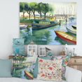 thumbnail image 1 of Designart Boats In Green Spring Canvas Wall Art, 1 of 4