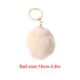 thumbnail image 1 of Fuzzy Ball Keychain Supple Comfortable Lovely Key Rings Adorable Practical Key Chains Women for Children Adults Elderly Students Beige 10cm, 1 of 7