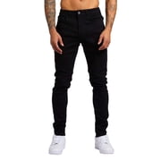 Ediodpoh Men's Slim Fit Stretch Jeans Ripped Skinny Jeans for Men Distressed Straight Leg Fashion Comfort Flex Waist Pants Mens Trousers Black 28