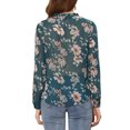 thumbnail image 3 of INSPIRE CHIC Women's Ruffle Collar Long Sleeve Button Down Floral Shirt XL Green, 3 of 6