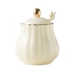 thumbnail image 1 of Sugar Bowl With Lid And Spoon, Ceramic Sugar Storage Jar, Porcelain Sugar Pot-Yellow-300ml, 1 of 7
