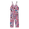 thumbnail image 2 of EGNMCR Combinaison à Bretelles d'Été pour Tout-Petits, Enfants, Bébés Filles, Imprimé Mode, Salopettes, Barboteuses, Ensemble Fille, 2 of 9