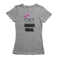 thumbnail image 1 of T-shirt Gris de Sport pour Femmes Pixel Nerd Girl Glasses Pink Ribbon, 1 of 1