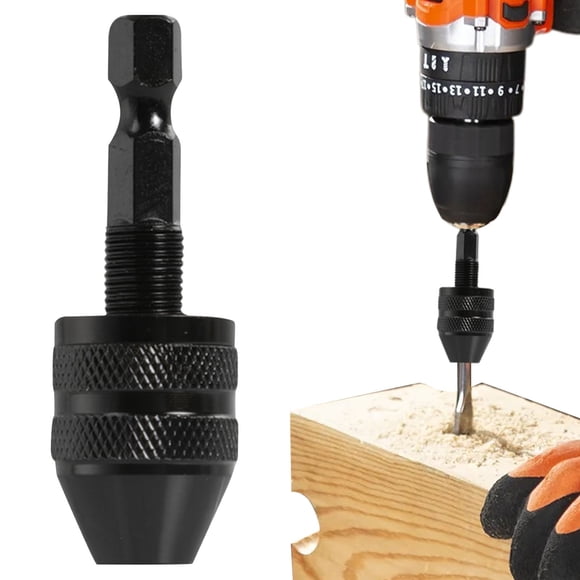 Drill Bits Drill Chuck Keyless Drill Chuck Screwdriver Impact Driver Adaptor 1/4" Hex Shank Quick Change Converter Drill Chuck Drilling Accessories