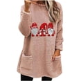 thumbnail image 2 of TIMIFIS Chandails de Noël pour Femmes Décontractés Mignons avec Imprimé du Père Noël, Col Rond, Chandails à Enfiler d'Hiver à Manches Longues avec Poche, Cadeaux de Noël, 2 of 4