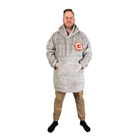 Couverture portable surdimensionnée à capuchon en sherpa des Calgary Flames de la LNH