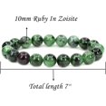 thumbnail image 2 of Angelstones Rubis Naturel en Zoisite Perles Rondes 10 mm Bracelet Extensible 7 Pouces Unisexe, 2 of 4