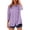 A1_purplecoton tops Grande Taille pour Femmes, variante sur FAVIPT Chemisiers Plissés à Manches 3/4 pour Femmes en Coton et Lin, Col en V, Hauts à Col, Boutonnés, Amples et Décontractés, Bleu Pâle, TTG
