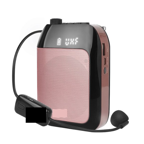Amplificateur Vocal Sans Fil Bluetooth UHF Portable pour Enseignement, Conférence, Guide Touristique, Mégaphone U-Disk, Microphone, Haut-Parleur, Confortable et Portable
