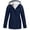 Navy, variant on Meichang Women's Plus Size Fleece-Lined Windbreaker,Oversized Thicken Fleece Lined Raincoat Waterproof Thermal Trench Coat Hoodies Outdoor Warm Hooded Rain Jacket