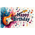 thumbnail image 1 of Musical Theme Happy Birthday Banner with Guitar and Notes Decorations Background Backdrop for Birthday Party Photography Props and Party Decor Supplies, 1 of 4