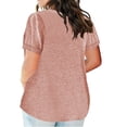 thumbnail image 4 of Timegard Haut 2 Pcs Grande Taille pour Femmes Été Manches Courtes Col en V Blouse Confortable Décontractée Mi-Longue, 4 of 4