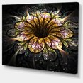 thumbnail image 2 of Art Numérique de Fleur Fractale Dorée Foncée - Impression sur Toile Florale, 2 of 3