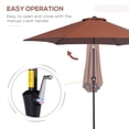 thumbnail image 4 of Outsunny 8.5' Round Aluminum Patio Umbrella Garden Parasol Coffee, 4 of 10