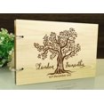 thumbnail image 2 of Custom Rustic Wedding Guest Book Wood Engraved Tree Design Bride & Groom Advice Book, 2 of 2