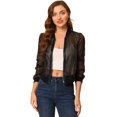 thumbnail image 1 of INSPIRE CHIC Blouson Bomber à Manches Longues Transparent à Fermeture Éclair pour Femme, 1 of 5