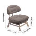 thumbnail image 3 of Tabouret à Dossier Pivotant avec Roues, Siège Rond Compact pour la Maison/le Bureau, Soutien Ergonomique, Gris, 3 of 9