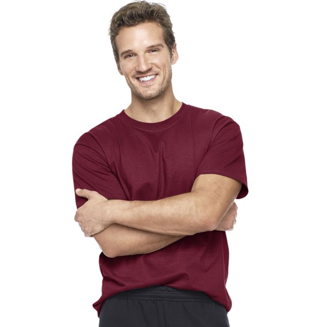 Hanes T-Shirt Adulte Sans Étiquette à Manches Courtes