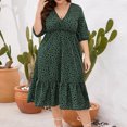 thumbnail image 4 of SMihono Robes Bohèmes d'Été pour Femmes Grande Taille Surdimensionnées d'Été Décontractées à Manches Courtes Col en V Robes à Manches Imprimées Robe Ample, 4 of 7