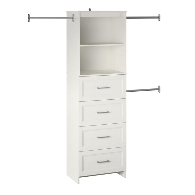Systembuild Evolution Nevaeh Ridge 4 Drawer Closet Storage, White