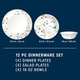 thumbnail image 4 of Corelle® Vitrelle® Signature Wildflower Scatter 12-piece Dinnerware Set, 4 of 4