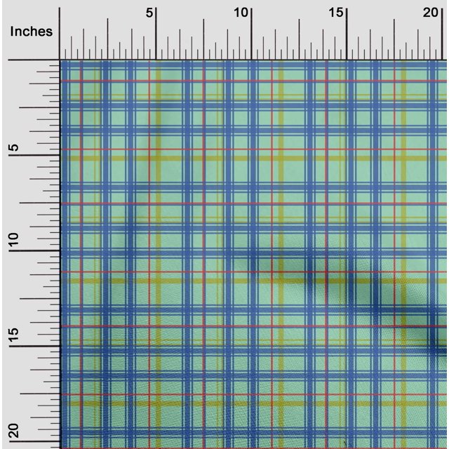 oneOone Cotton Silk Fabric Madras Check Decor Fabric Printed BTY 42 Inch Wide