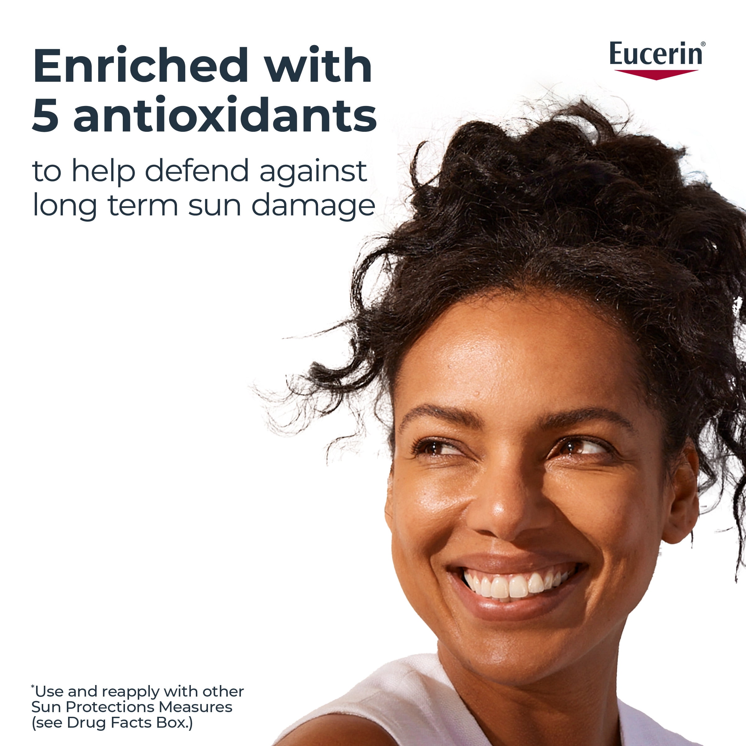 Eucerin Age Defense Teinté FPS 50 Lotion Écran Solaire Visage avec Acide Hyaluronique, 75 ml