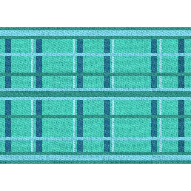 Ahgly Company Machine Washable Indoor Rectangle Transitional Bright Cyan Blue Area Rugs, 4' x 6'