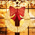 thumbnail image 1 of Costway 48 Inch Pre-Lit Christmas Wreath with 200 LED Lights Red Bow Hanging Hooks, 1 of 10