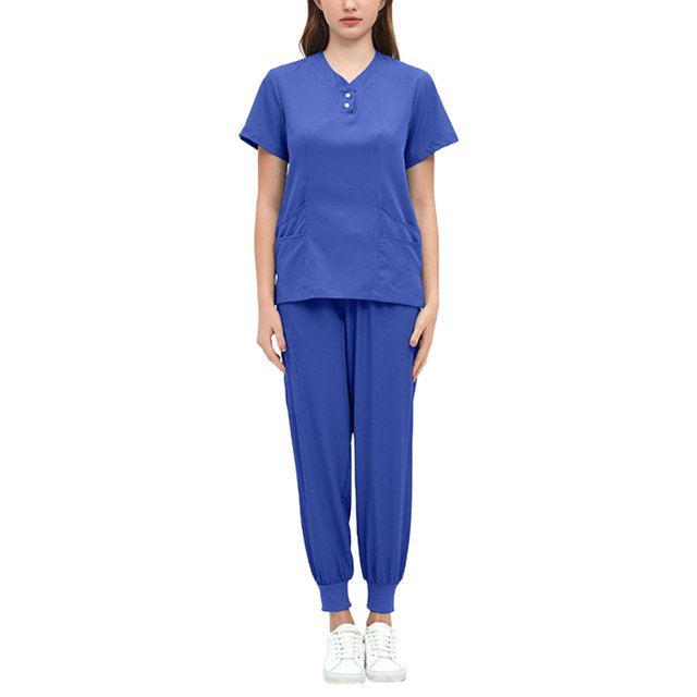 Milaget Ensemble d'Uniforme pour Femmes Uniforme d'Infirmière Durable Col en V Lavable en Machine Respirant m