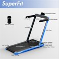 thumbnail image 3 of Pemberly Row Up To 7.5MPH 2.25HP Single Display Screen Treadmill in Blue, 3 of 8