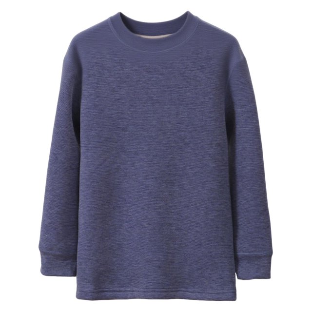 Manteau d'Hiver pour Garçons Uni à Col Montant Mi-Haut en Tricot Épais en Molleton Chaud