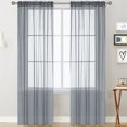 thumbnail image 1 of MAWCLOS Window Curtain 2 Panels Curtains Clear Long Sheer Voile Rod Pocket Solid White Treatments Basic Many Sizes Gray 2PC-W: 20" x H: 98", 1 of 5