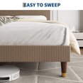thumbnail image 2 of Modern Corduroy Upholstered Platform Bed Frame with Headboard – Sturdy Wooden Slats & Metal Support, Noise-Free, Easy Assembly – No Box Spring Required – Brown, TWIN Size, 2 of 7