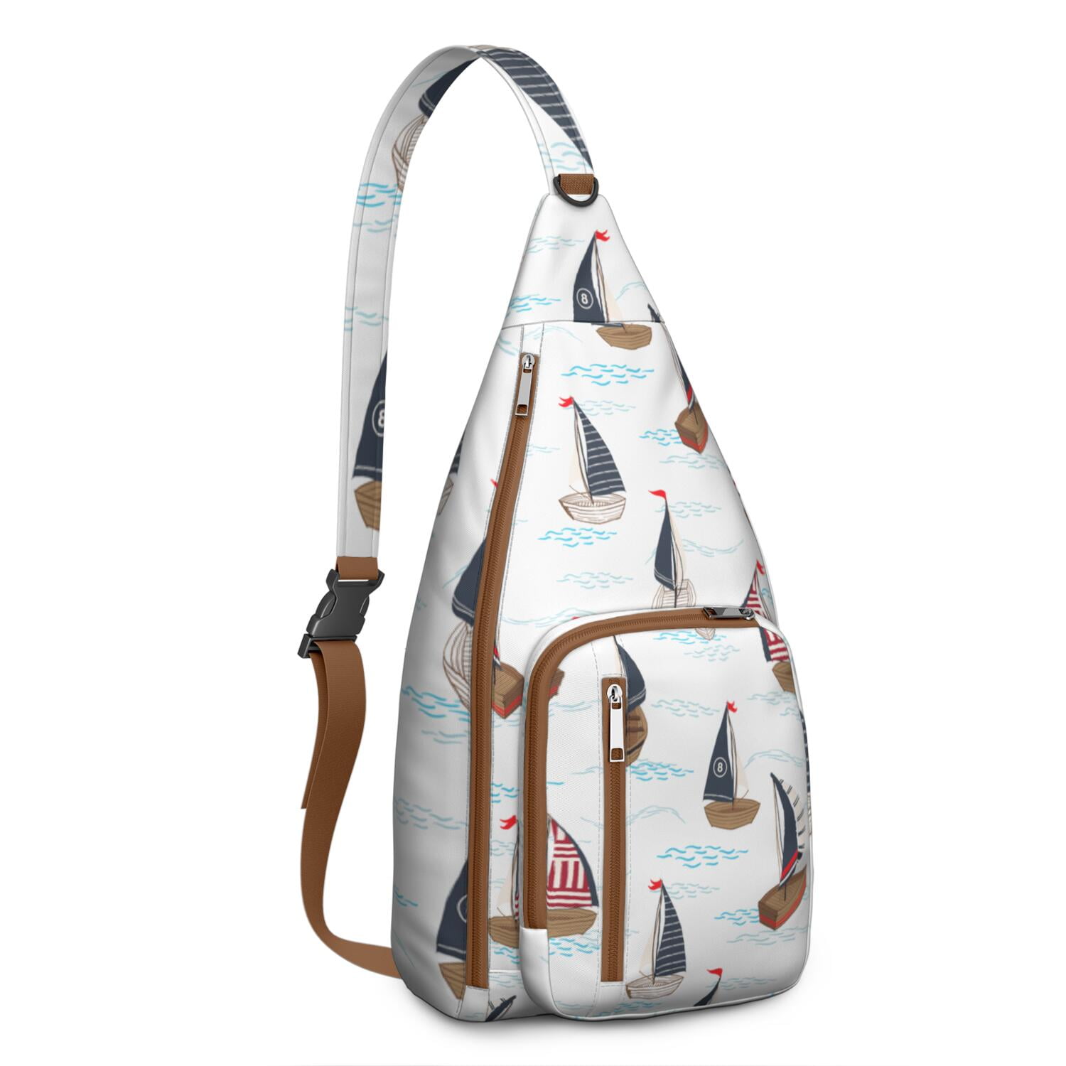 Vintage French Toile Sling Backpack 鈥?Rustic Farmhouse Print Crossbody Bag, Compact for Essentials