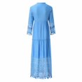 thumbnail image 3 of TJAZFJPA Robe d'Été pour Femmes à Col en V avec Franges Grande Taille Décontractée Bohème Couleur Dentelle Unie Robe Mode Longue Robe pour Femmes Robe de Grossesse Robes en Soie pour Femmes, 3 of 6