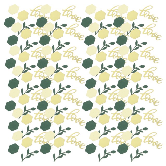 200pcs Wedding Table Confetti Paper Hexagon Leaf Love Molding Table Scatter Confetti