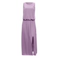 thumbnail image 4 of MesaSe Robe Décontractée pour Femmes Robe d'Été pour Femmes Robe Maxi Sans Manches Col Ouvert Couleur Unie Vêtements pour Femmes, 4 of 6