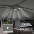 thumbnail image 4 of 10' x 10' Double Tier Gazebo Replacement Canopy Cover, UPF30+, Dark Grey, 4 of 10