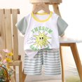 thumbnail image 1 of Offres pour Bébés! Pyjamas pour Bébés Garçons Filles en Liquidation, Tenues d'Été pour Filles, Ensembles de Shorts pour Tout-Petites Filles en Liquidation, Hauts Décontractés à Manches Courtes pour Garçons à la Mode Col Rond Bouton Ensembles de Shorts Imprimés, 1 of 3