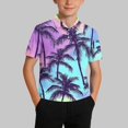 thumbnail image 2 of Zpanxa Boys Button Down Shirt Print Lapel Button Short Sleeve Casual Pullover Shirt With Polyester 9-10 Years, 2 of 7