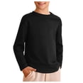 thumbnail image 1 of WUANDIXFA Garçons Enfants Chandails à Manches Longues Garçons Enfants Automne Coton T-Shirts à Manches Longues à Col Rond T-Shirts Hauts Noir, 3-4 Ans, 1 of 4