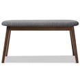 thumbnail image 3 of Baxton Studio Easton Upholstered Bench in Dark Gray and Walnut Brown, 3 of 8