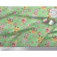 thumbnail image 2 of Soimoi Poly Georgette Fabric Floral & Owl Cartoon Print Fabric by Yard 52 Inch Wide, 2 of 3