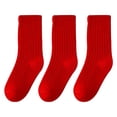 thumbnail image 1 of Kcodviy Chaussettes pour Enfants Automne et Chaussettes Cabine pour Garçons Hiver Festives Double Épingle Chaussettes Hautes pour Filles Chaussettes Rouges pour Garçons Fille Tout-Petit et Filles Bébé Tube Chaussettes Adhésives pour Bébé Nouvel An 3 Paires, 1 of 9