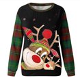 thumbnail image 4 of 2023 Chandails de Noël pour Femmes en Liquidation Mode de Noël Chandail Décontracté à Manches Longues Col Rond Imprimé à Carreaux pour Femmes, 4 of 4
