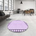 thumbnail image 4 of Ahgly Tapis d'Intérieur Lavable en Machine Carré Transitionnel Lilas Violet Riche, 6 Pieds Carré, 4 of 7
